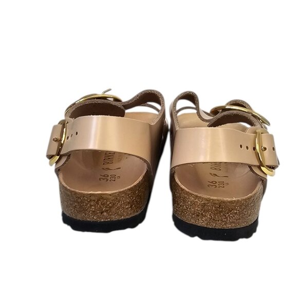 Birkenstock Milano Big Buckle High Shine Sandals, Leather, Light Sand, Size 36/5 - Picture 8 of 9